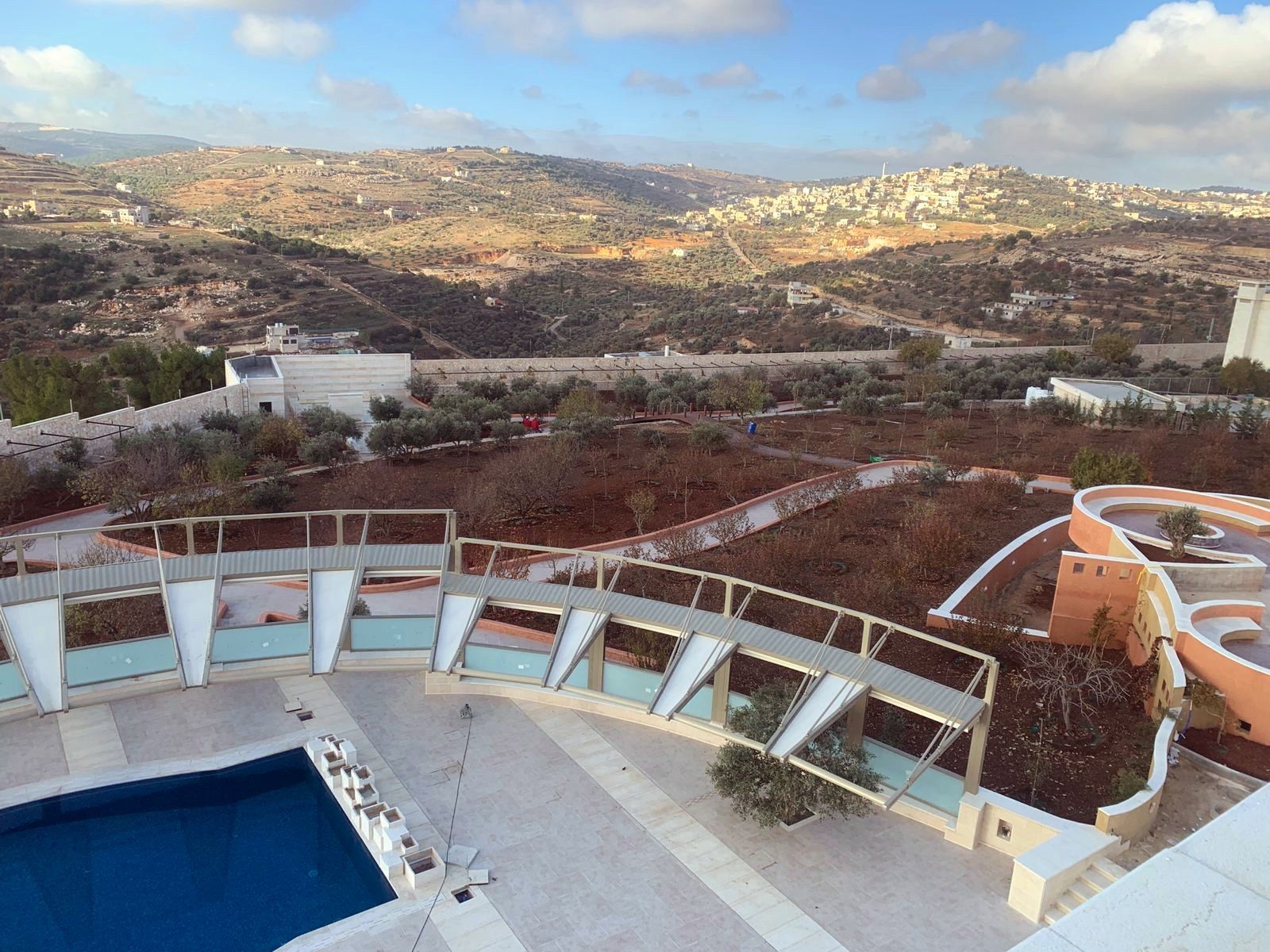 Pool terrace overlooking the valley